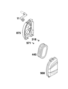 Air Cleaner Group Diagram and Parts List for 92J0B-0006-H1  Briggs and Stratton Engine